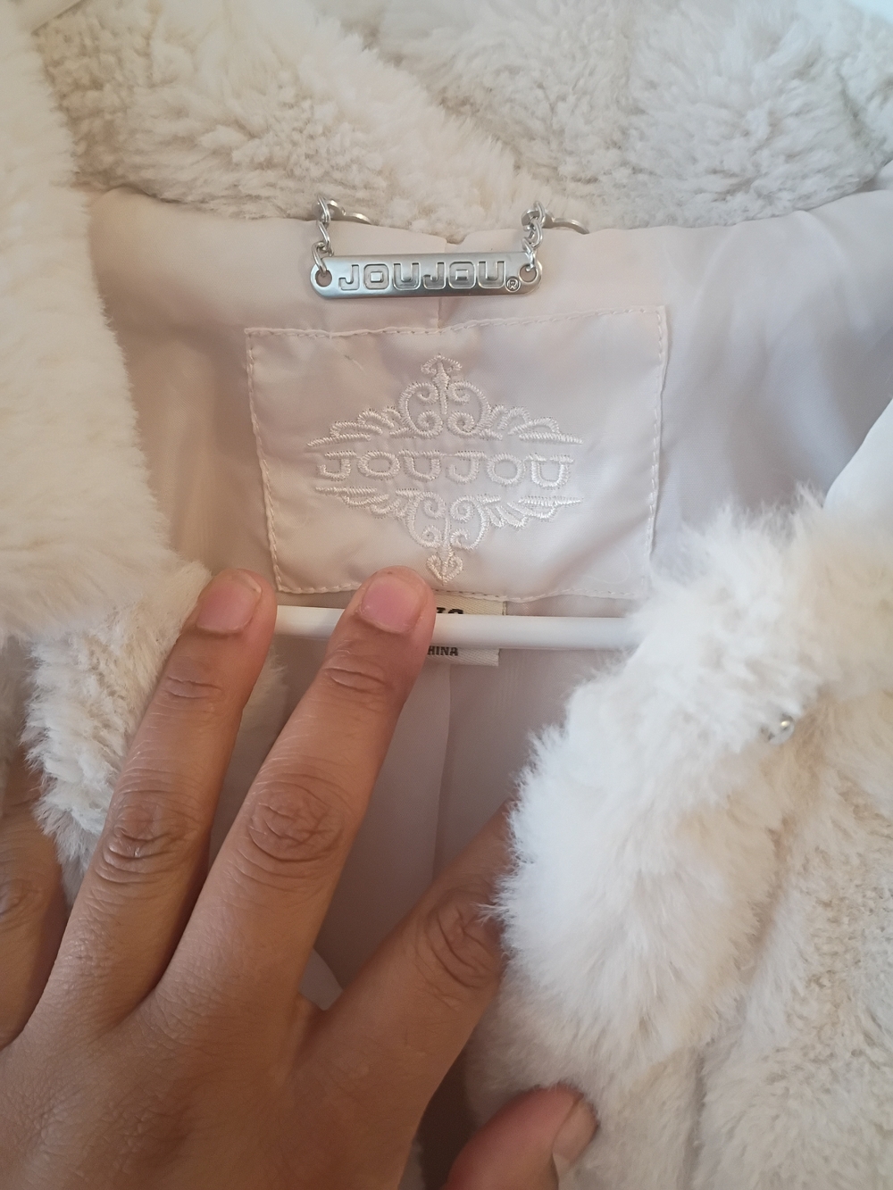 Jou Jou Plush Teddy Jacket in Cream - Picture 2 of 12